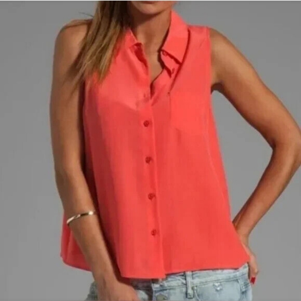 Equipment Coral Sleeveless Blouse